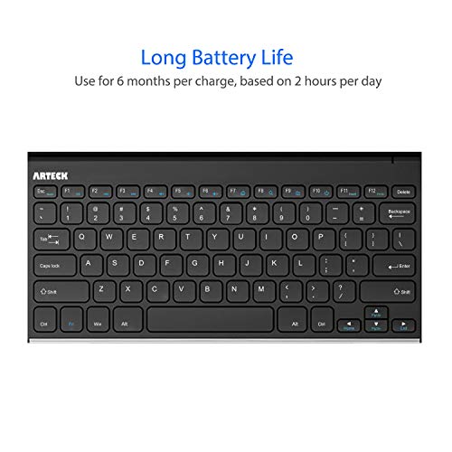 Arteck 2.4G Wireless Keyboard Stainless Steel Ultra Slim Keyboard for Computer/Desktop/PC/Laptop/Surface/Smart TV and Windows 11/10 / 8/7 / Vista/XP Built in Rechargeable Battery - Image 5
