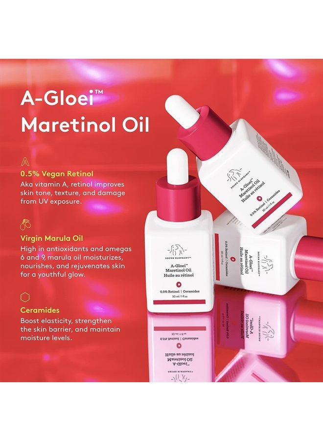 Drunk Elephant A-Gloei Virgin Marula Oil with Retinol. Anti-Wrinkle Treatment for Youthful Looking Skin (30 mL / 1 Fl Oz) - Image 3