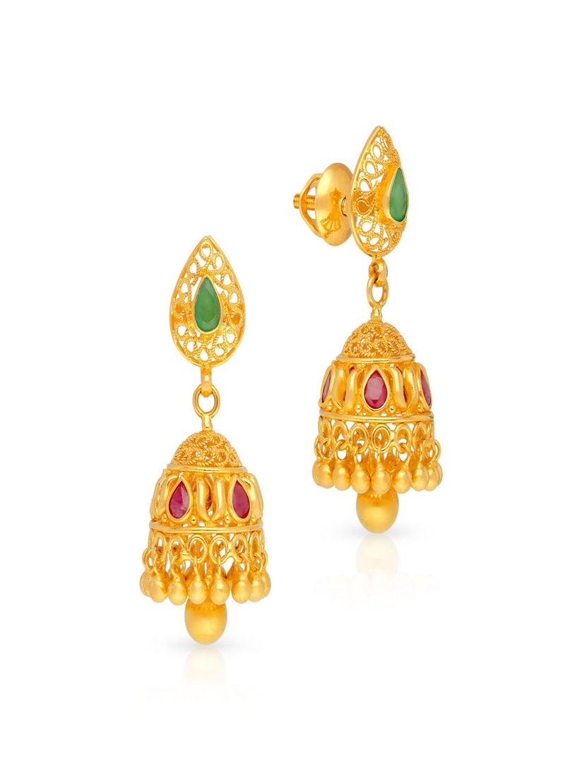 Malabar Gold and Diamonds 22 Carat 916 Purity Precia Gemstone Earrings PRGGEN131ER1Y  - Image 1