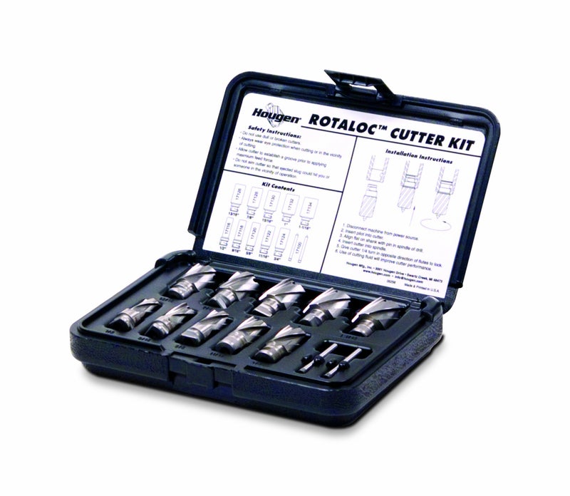 Hougen 17001 RotaLoc Kit contains 12 916 58 1116 34 1316 78 1516 1 1116 34Inch Depth of Cut