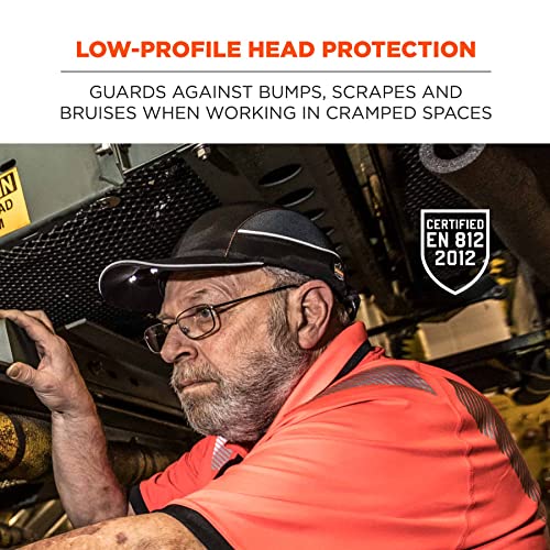 Ergodyne Safety Bump Cap with LED Brim Lighting, Baseball Hat Style, Long Brim, Ergodyne Skullerz 8960 , Black - Image 2