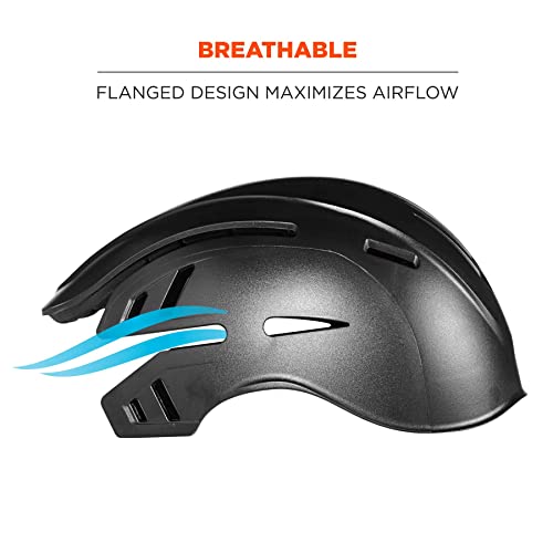 Ergodyne Safety Bump Cap with LED Brim Lighting, Baseball Hat Style, Long Brim, Ergodyne Skullerz 8960 , Black - Image 5