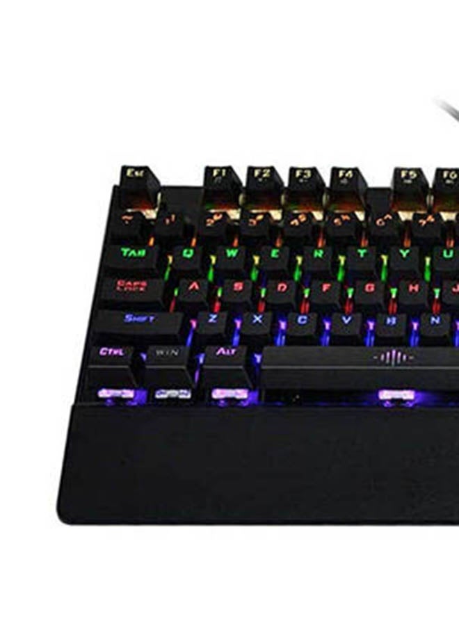 K28 Backlit Gaming Mechanical Keyboard wired Q7 5 white 87 key keyboard mouse Q7-5 white 87-key keyboard + mouse [green axis] - Image 5