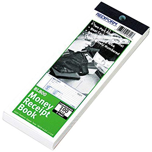 Rediform Money Receipt Book, 2-3/4 x 7, Carbonless Duplicate, 100 Sets/Book - Image 1