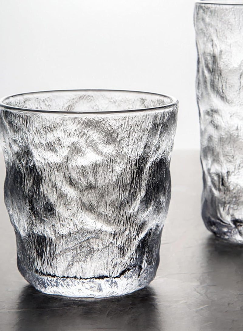 Japan Studio 6 Piece Japanese Hammer Crafted Glacier Textured Glass Set - Lead-Free, Durable, High-Quality - 260ML - Image 2