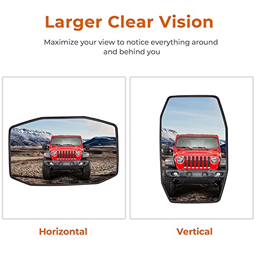 QMPARTS Mirrors Doors Off Compatible with Wrangler, QMPARTS No Vibrate & Wobble Side View Mirrors, Easy-Install Doorless Side Quick Release Mirror for Safe Doors Off Driving for Wrangler JK JKU 2007-2018 - Image 4