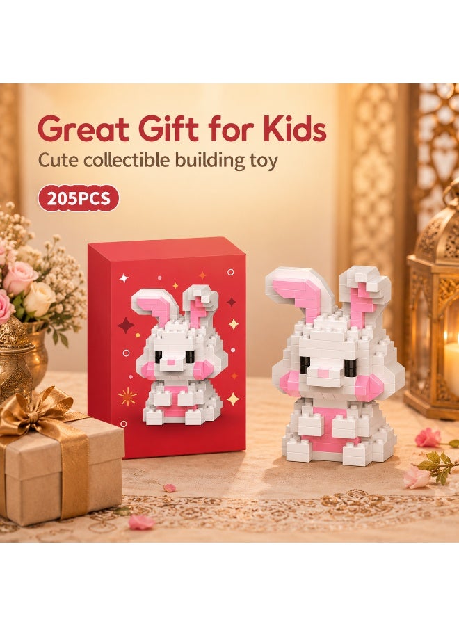 1 Set 205 Pcs Rabbit Shaped Micro Building Blocks, DIY Educational Assembly Toy, For Cultivating Practical Thinking Ability Of Children Aged 6 And Above - Image 5