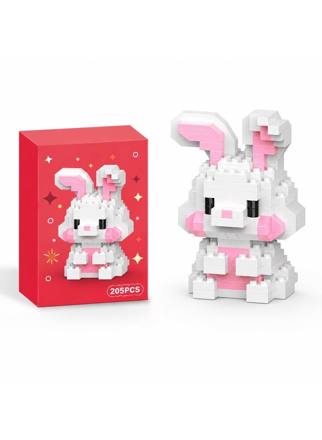 1 Set 205 Pcs Rabbit Shaped Micro Building Blocks, DIY Educational Assembly Toy, For Cultivating Practical Thinking Ability Of Children Aged 6 And Above - Image 1