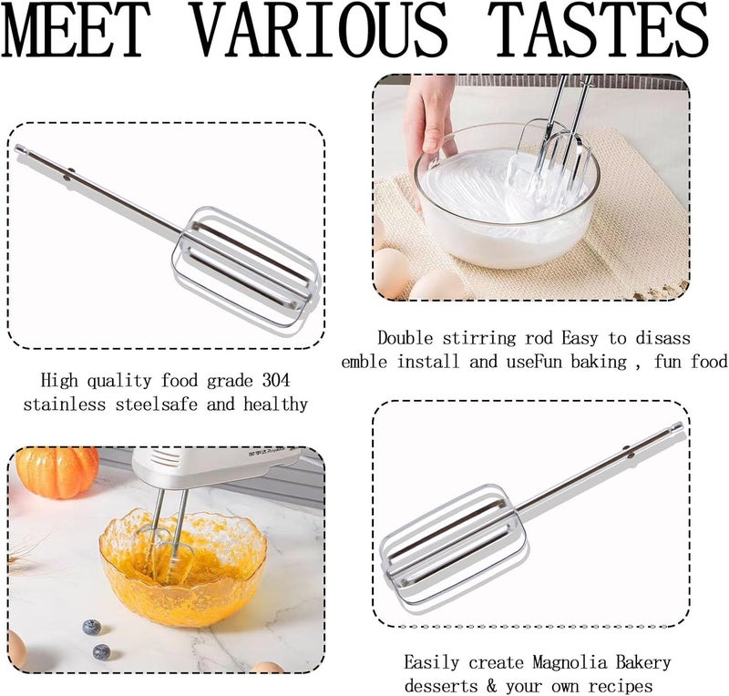 Abvsdu 2 Pcs Hand Mixer Attachments Beaters, Hand Mixer Beaters Attachments for Kitchen Stainless Steel Replacement Parts for Hamilton Beach 62682RZ 62692 62695V 64699 Mixer - Image 4