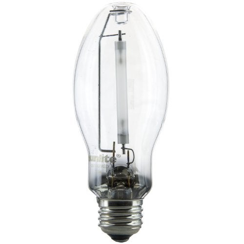 Sunlite 03615-SU LU100/MED High Pressure Sodium Light Bulb, 100 Watts, ED17/MED, Medium Base (E26), ANSI Code S55, 8500 Lumen, 20000 Life Hours, Clear, 2100K - Image 1