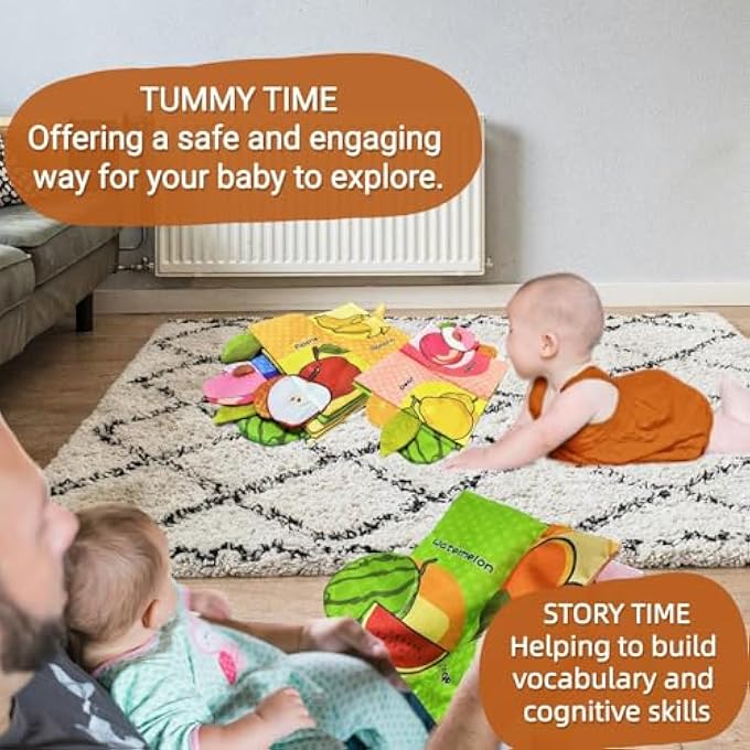 SOFT CRINKLE FOR BABIES, WASHABLE CLOTH ACTIVITY WITH CRINKLY PAGES, GREAT FOR STROLLER TOYS AND INFANT VISUAL DEVELOPMENT - Image 4