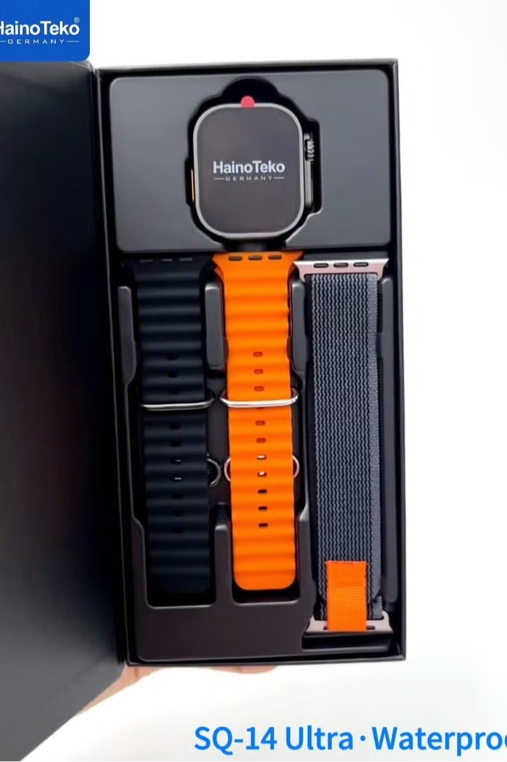 Haino Teko Haino Teko SQ-14 Ultra Smartwatch – Large AMOLED Display, Waterproof, 10-Day Battery Life, 3 Interchangeable Straps – Unisex Design (Black) - Image 2