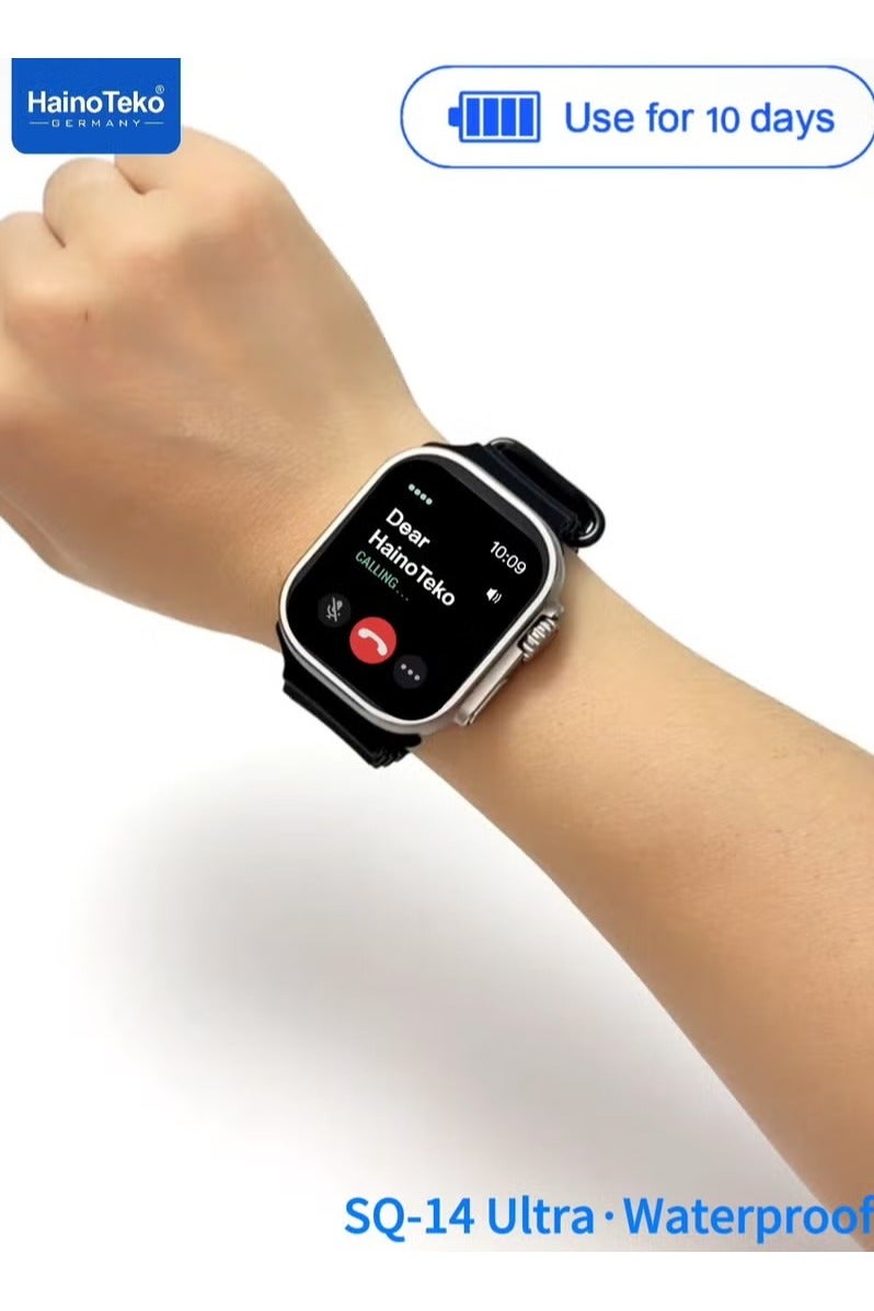 Haino Teko Haino Teko SQ-14 Ultra Smartwatch – Large AMOLED Display, Waterproof, 10-Day Battery Life, 3 Interchangeable Straps – Unisex Design (Black) - Image 4