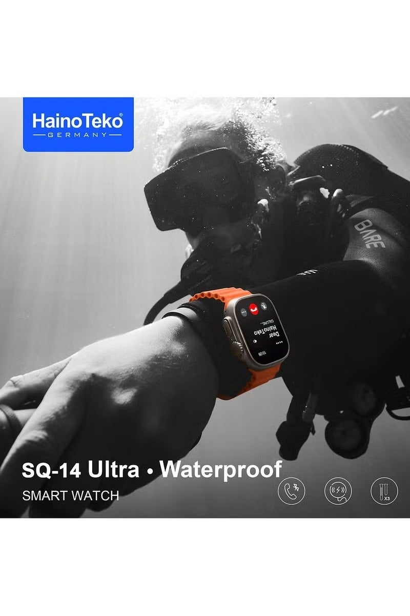 Haino Teko Haino Teko SQ-14 Ultra Smartwatch – Large AMOLED Display, Waterproof, 10-Day Battery Life, 3 Interchangeable Straps – Unisex Design (Black) - Image 5