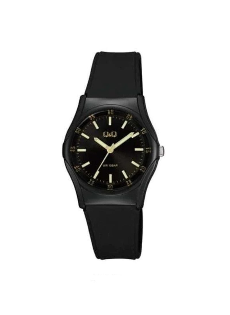 Q&Q - Q&Q Watch Unisex, Quartz Movement, Analog Display, Black Resin Strap-VQ04J013Y - Image 1