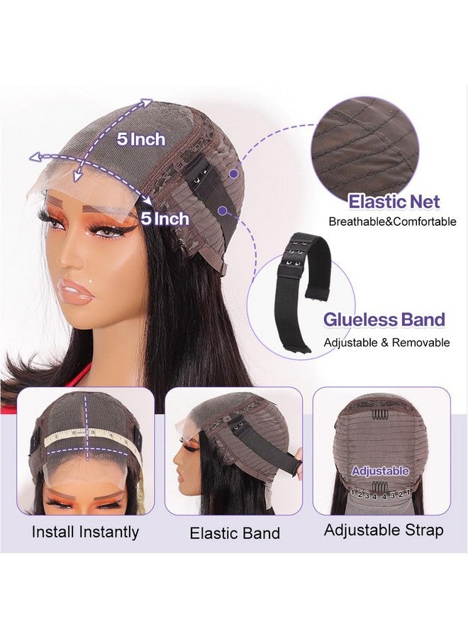 Ailwelia Wear and Go Glueless Wig Bob Wig Human Hair 200% Density 5x5 HD Lace Closure Wigs Human Hair Wigs For Black Women Human Hair Glueless Wigs 5x5 Closure Wigs Human Hair Pre Plucked Bob 14 Inch - Image 3