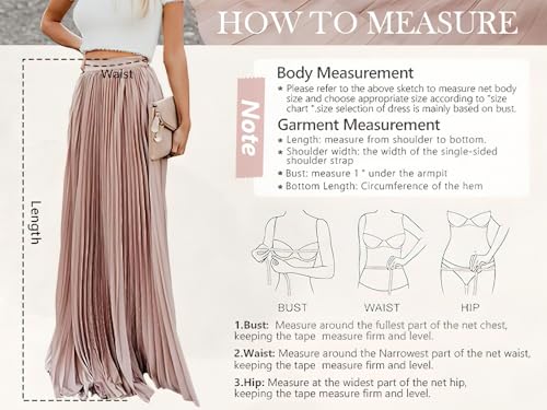 ebossy Women's High Waist Flowy Pleated Chiffon Maxi Skirt (X-Large, Pink) - Image 5