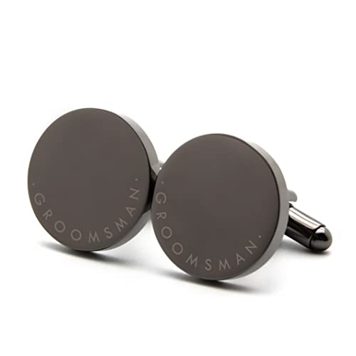 MUUJEE Cufflinks with Engraved Wood Gift Box - Groomsmen Present From the Groom, Wedding Attendants Bridal Party Attire Accessory, Ideal for Marriage Ceremony, Standard Size Cuff Link Set - Image 2