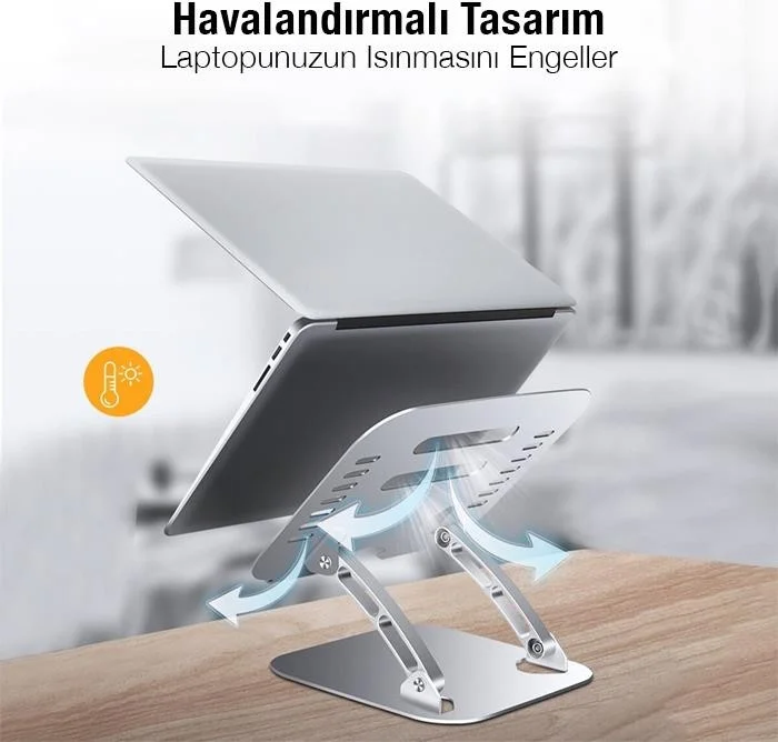 بولهاموبيل Polham Heat Output Angle and Height Adjustable Desktop Tablet, Notebook Stand, Stand Between 4-17.3 Inches