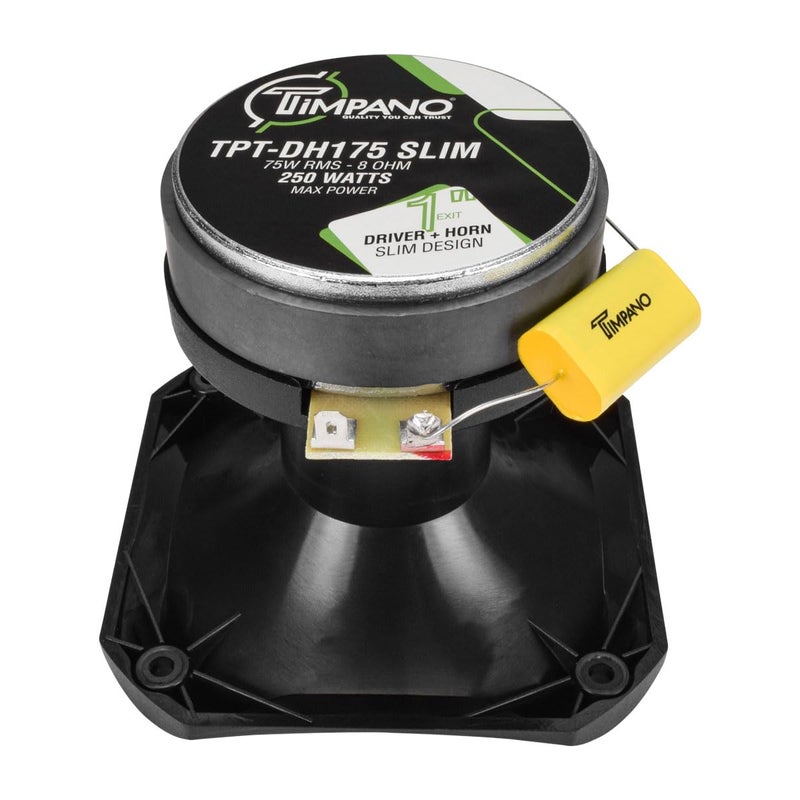 Timpano 2X TPT-DH175 Slim Driver Horn, 1 Inch Phenolic Driver + Plastic Slim Horn 500 Watts Max - Ideal for Compact Systems - Smooth Extended Frequency Response (Bundle 2 Horn Drivers) - Image 4