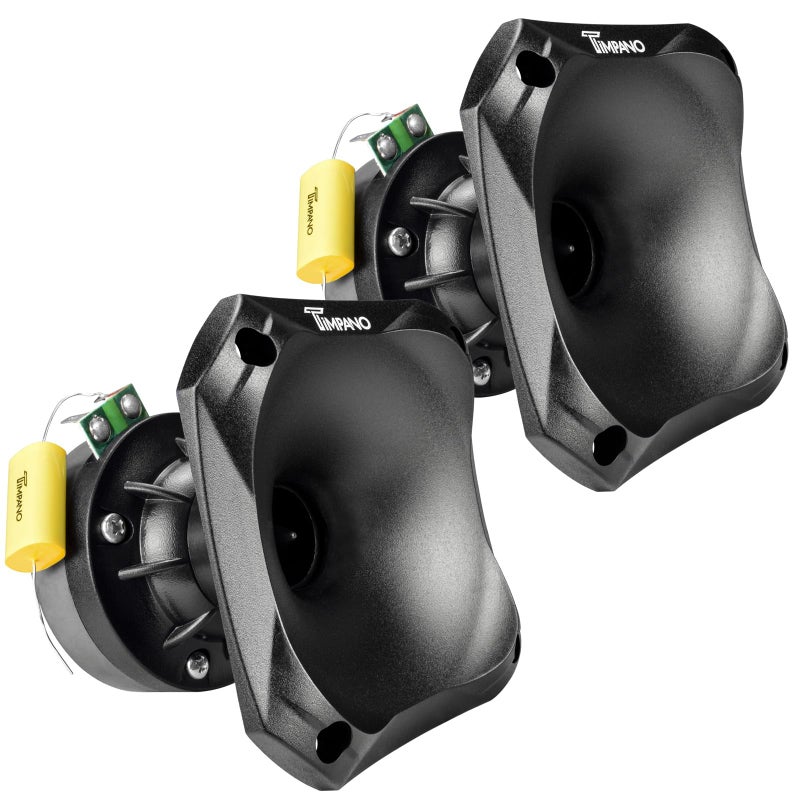 Timpano 2X TPT-DH175 Slim Driver Horn, 1 Inch Phenolic Driver + Plastic Slim Horn 500 Watts Max - Ideal for Compact Systems - Smooth Extended Frequency Response (Bundle 2 Horn Drivers) - Image 1