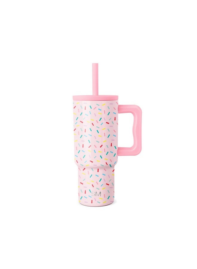 Simple Modern Kids 24 oz Tumbler with Handle and Silicone Straw Lid | Spill Proof and Leak Resistant | Reusable Stainless Steel Bottle | Gift for Kids Boys Girls | Trek Collection | Confetti - Image 1