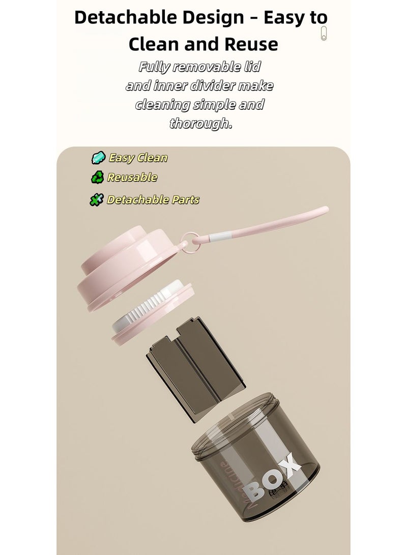 Rotating Pill Organizer Box with White Lid – Transparent BPA-Free Round Medicine Box & Travel Pill Case, Smart Dispensing Pill Dispenser for Vitamins, Supplements and Medications (UAE) - Image 5