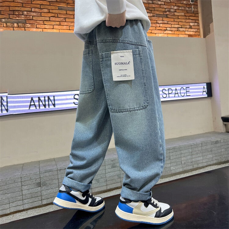 Boys' Pants Spring And Autum Kidsren'S Jeans Boys Autum Style Medium And Large Kidsren'S Comfortable Pants Trendy - Image 2