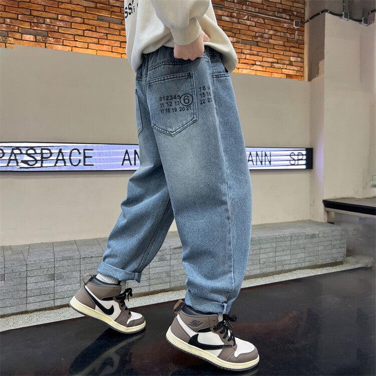 Boys' Pants Spring And Autum Kidsren'S Jeans Boys Autum Style Medium And Large Kidsren'S Comfortable Pants Trendy - Image 3
