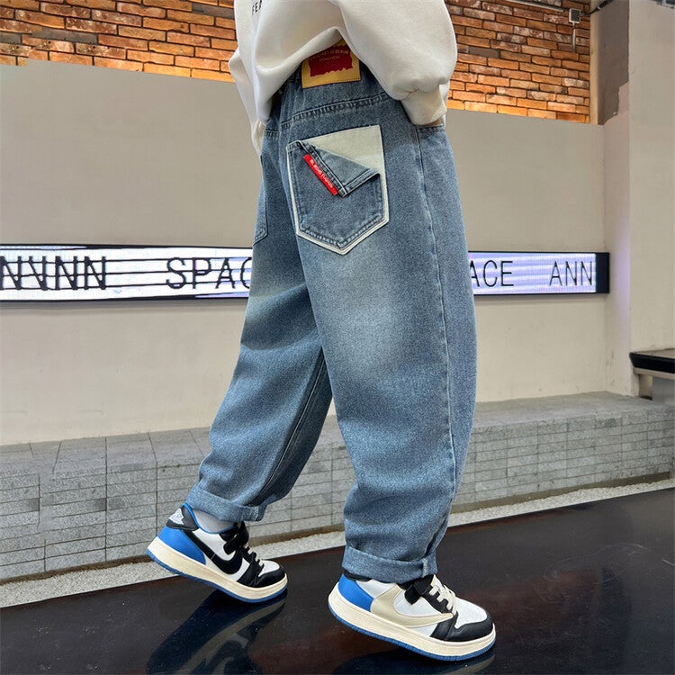 Boys' Pants Spring And Autum Kidsren'S Jeans Boys Autum Style Medium And Large Kidsren'S Comfortable Pants Trendy - Image 4