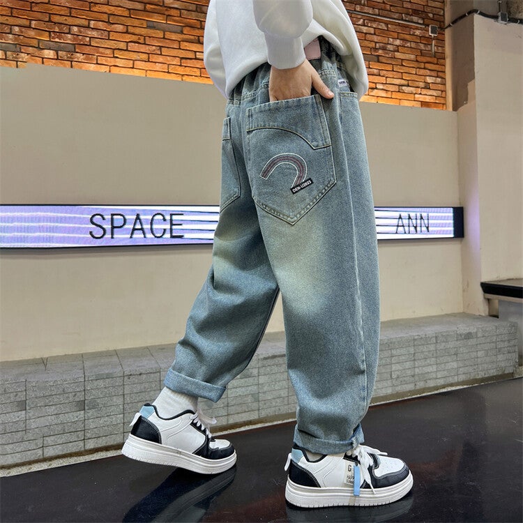Boys' Pants Spring And Autum Kidsren'S Jeans Boys Autum Style Medium And Large Kidsren'S Comfortable Pants Trendy - Image 5