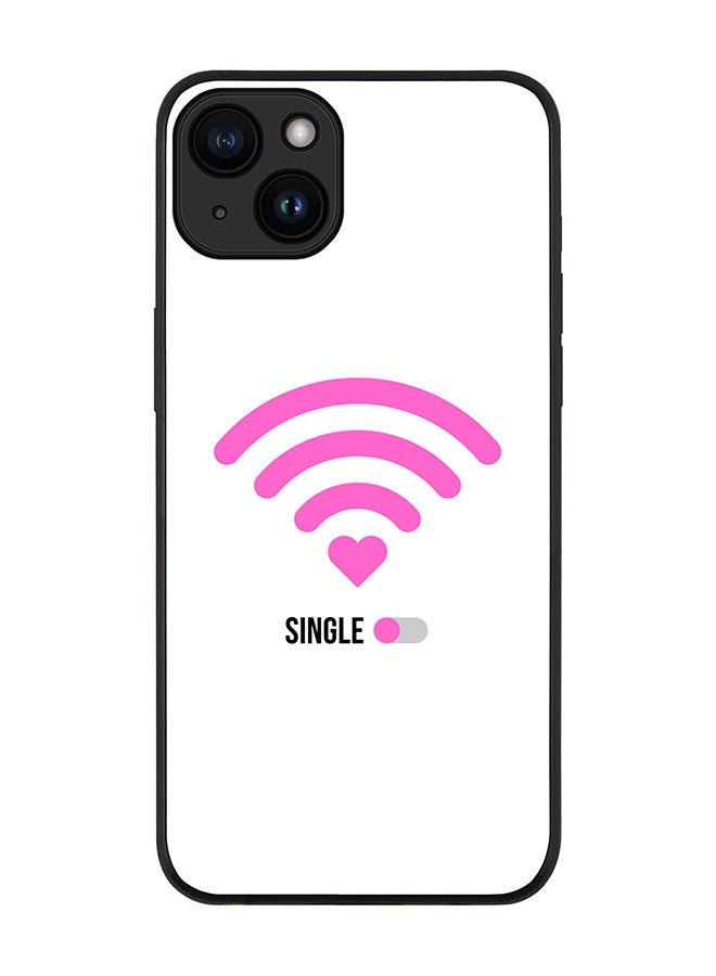 Stylizedd Cover for iPhone 15 Plus Case Rugged Black Slim fit Soft Flexible Anti Drop TPU Gel Thin Protective Phone Cases - Wifi Single Girl - Image 1
