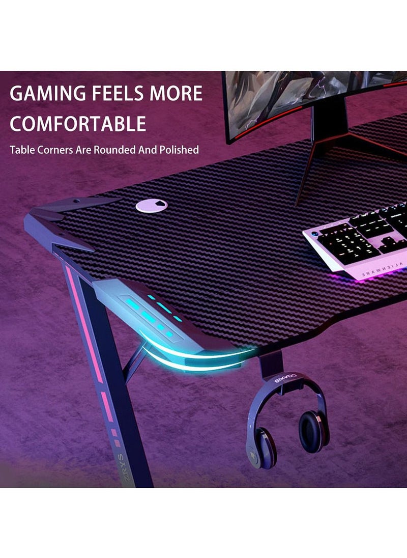 Arabest - Gaming Desk,100cm PC Computer Desk, Home Office Desk Table Gamer Workstation, Simple Game Table, Black - Image 1