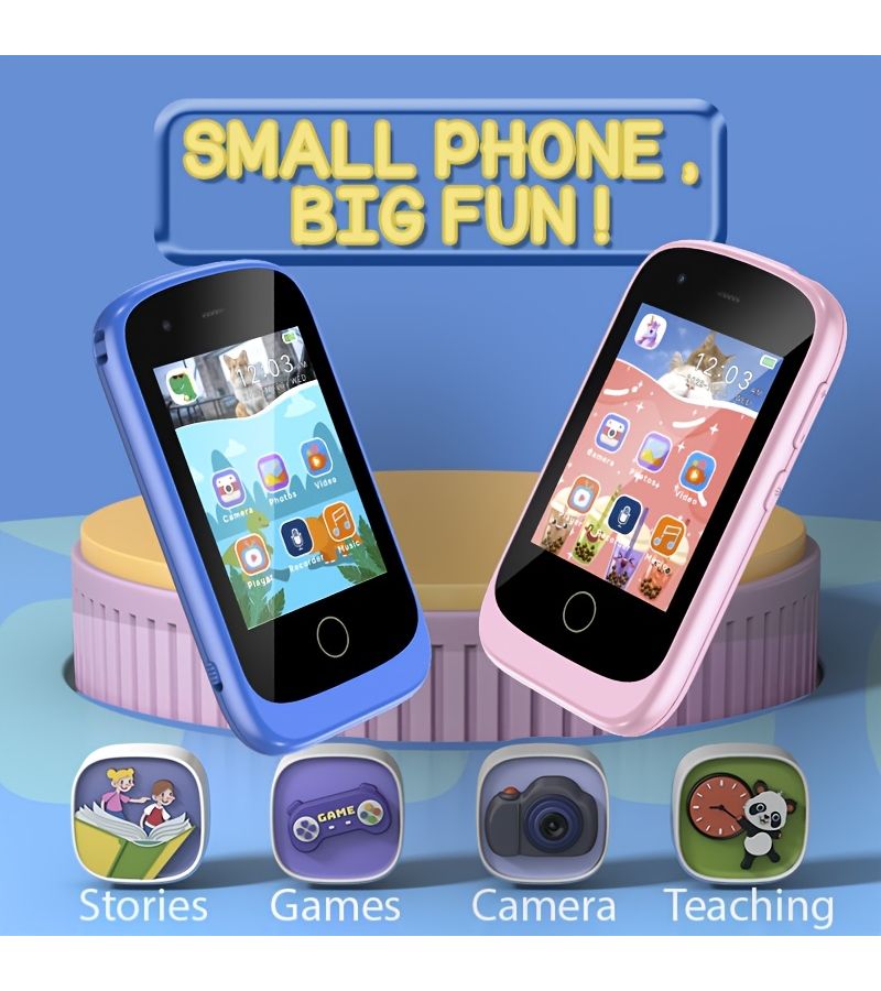 Pink Unicorn Puzzle Phone Toy 17 Games Kids Camera Music Alarm Gift - Image 5
