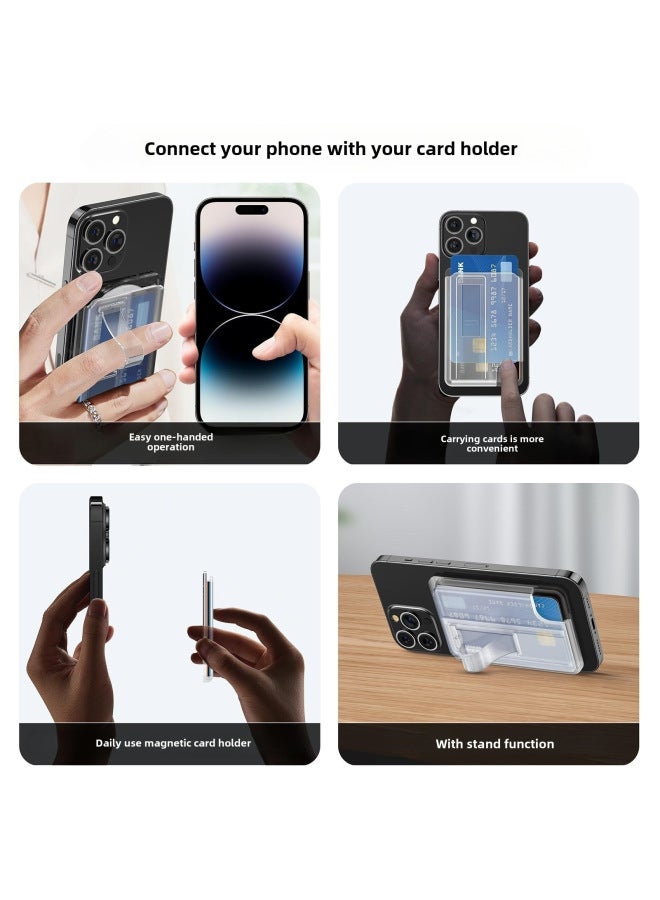 Suitable For Apple Iphone15/14/magsafe Mobile Phone Magnetic Card Holder Ring Holder Bank Card Holder - Image 3