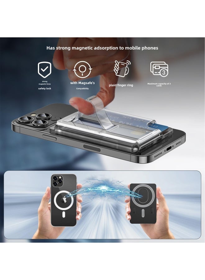 Suitable For Apple Iphone15/14/magsafe Mobile Phone Magnetic Card Holder Ring Holder Bank Card Holder - Image 2