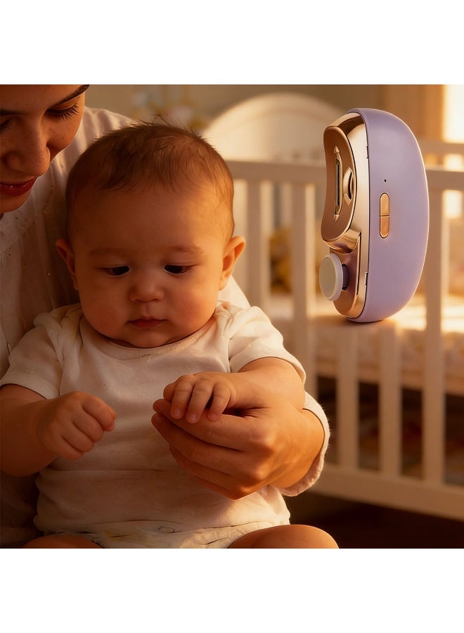 فيدوس مقص أظافر كهربائي، مقص أظافر كهربائي أوتوماتيكي للتلميع 2 في 1، أداة تشذيب أظافر متعددة الوظائف، مناسب لكبار السن والأطفال والبالغين (بنفسجي). - Image 2