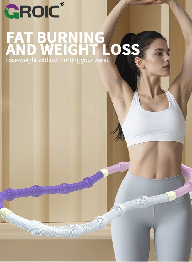 GROIC Spring Hula Hoop, Infinity Hoop, Weighted Hula Hoop, Hula Hoops for Adults, Weighted Hula Hoops for Women, Waist-Friendly Design, Portable Slimming Exercise Equipment for Home - 2KG - Image 3