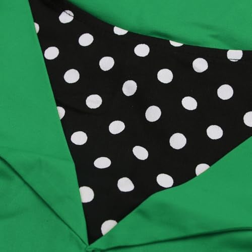 KILLREAL Women's Rockabilly A-Line Polka Dot Print Cocktail Vintage 50s Style Party Dress Green Small - Image 5