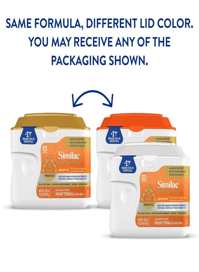 Similac حليب الأطفال سيميللاك 360 رعاية شاملة حساسة للأطفال للقلق والغازات بسبب حساسية اللاكتوز، يحتوي على 5 بروبيوتيك HMO، مسحوق حليب الأطفال، 20.1 أونصة - Image 2