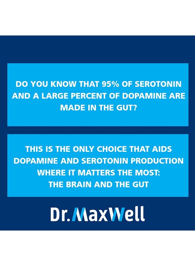 Dr. Maxwell Serotonin and Dopamine Supplements with Mood Probiotic, 5in1 Support for (1) Dopamine (2) Serotonin (3) Mood (4) Relaxation (5) Focus & Brain, 60 Capsules - Image 2