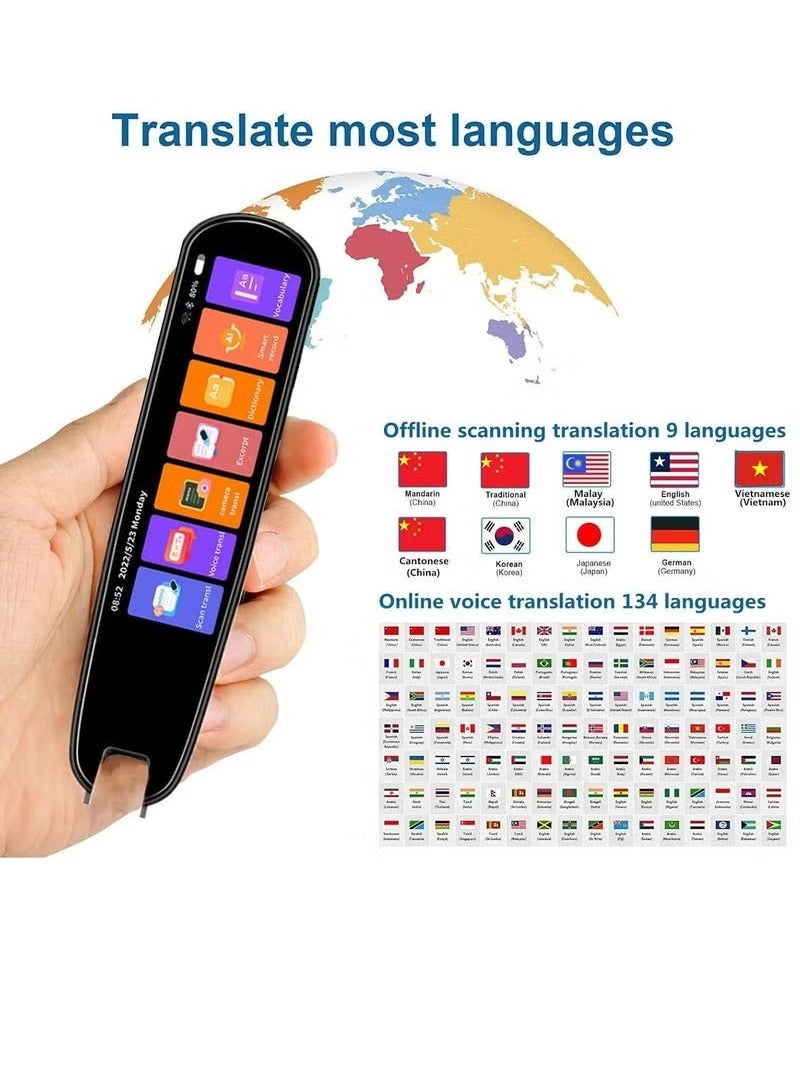 MD04 Smart Translation Pen – OCR Scan Reader, Text-to-Speech Voice Reader, and Real-Time Translator – Multi-Language Portable Reading Device for Students, Travelers, and Language Learners – Compact, Easy-to-Use Language Learning Tool