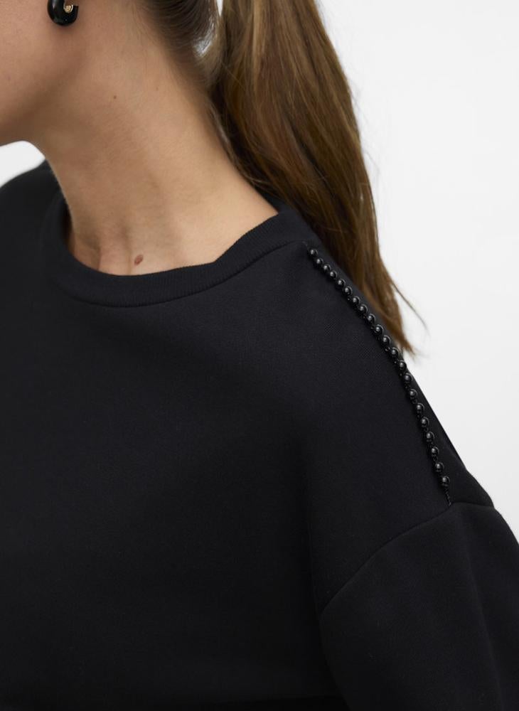 فيرو مودا بلوزة بياقة دائرية ولؤلؤ من فيم دايزي - Image 3