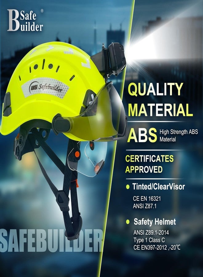 SAFEBUILDER Safety Hard Hats with Visor and Headlight Lightweight Vented Safety Helmet Headlamp for Construction Industrial Outdoor Work ANSI Z89.1 Approved (GangMu+CSV+SHL01 Headlight) - Image 3