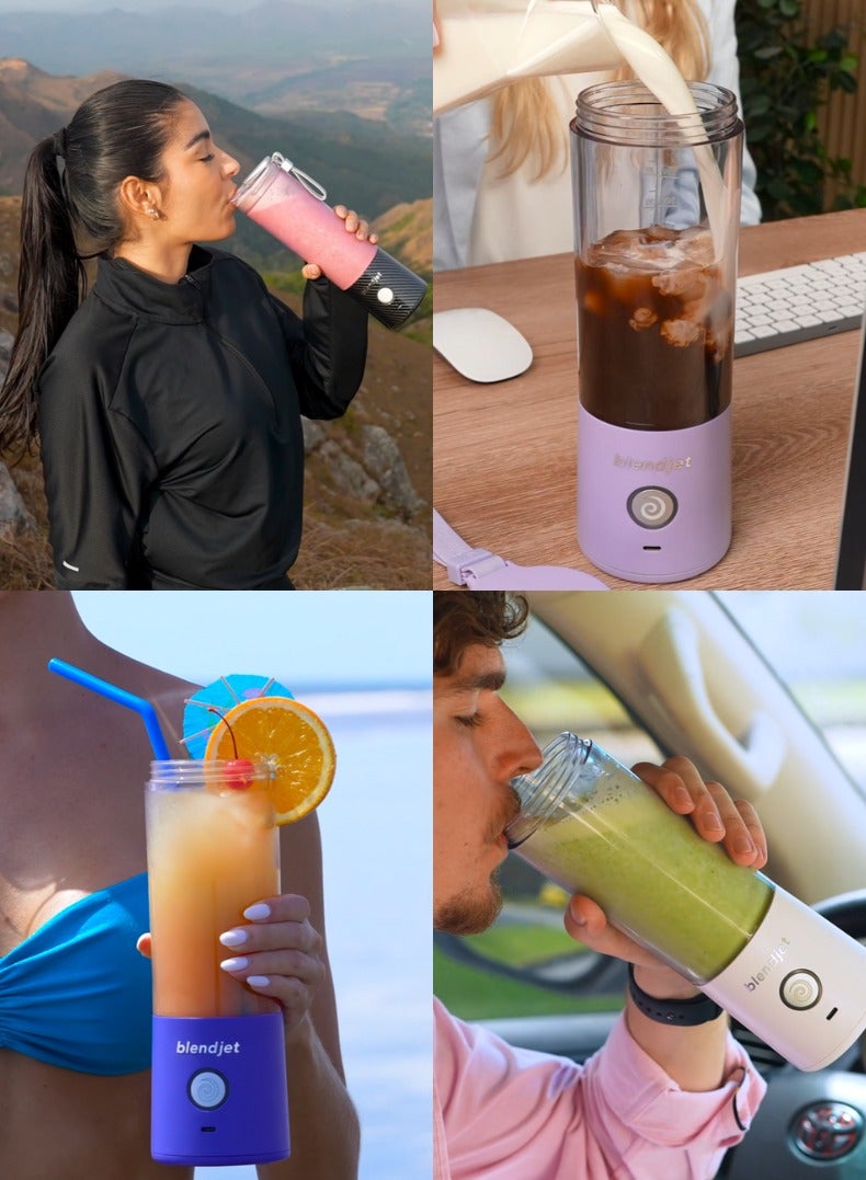 blendjet V2 Portable Blender, 475ml USB-C Rechargeable, Leak Proof, BPA-Free, Ice Crusher, Stainless Steel Blades, Personal Smoothie Maker - Sky Blue  - Image 3