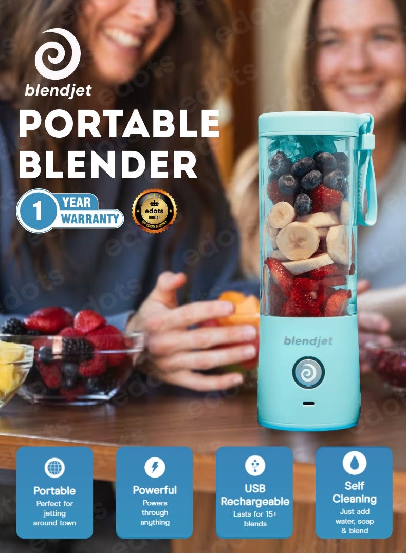 blendjet V2 Portable Blender, 475ml USB-C Rechargeable, Leak Proof, BPA-Free, Ice Crusher, Stainless Steel Blades, Personal Smoothie Maker - Sky Blue  - Image 1