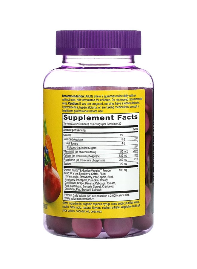 Nature's Way Alive Calcium Plus D3 Dietary Supplement - 60 Gummies - Image 2