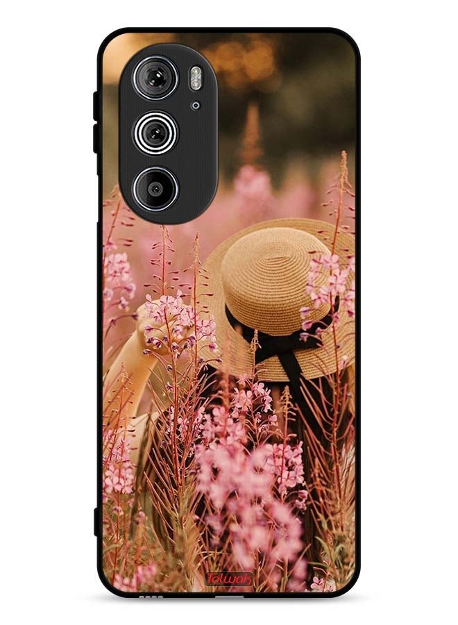 Tolwak Motorola Edge 30 Pro Protective Case Cover Hat Girl In Flowers - Image 1