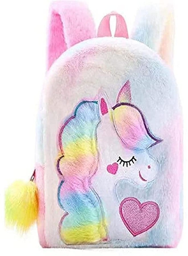 Neel Unicorn Fur Bag with Unicorn Geometric Box, Bottle, Pencil Set for Girls Birthday Gifts for Kids (Set of 4) Party Favor Return Gift School Bag with Stationery - Image 2
