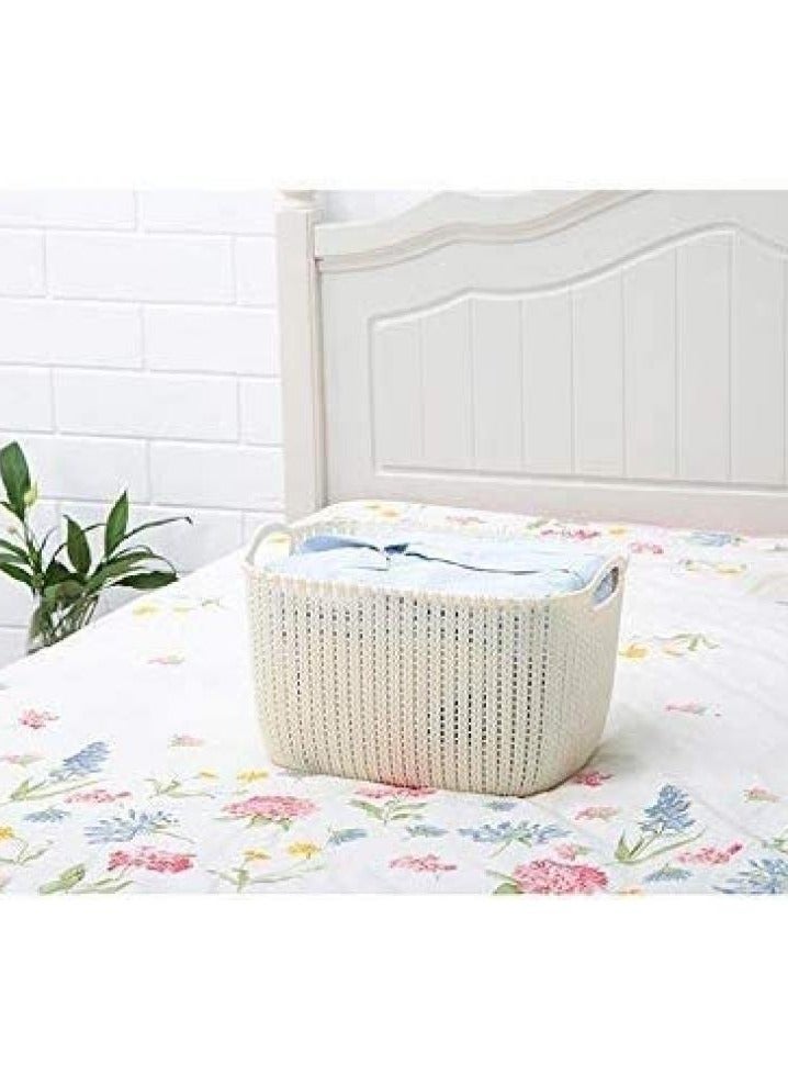 Alissa 3-Piece Rattan-Style Plastic Storage Basket Set – Small, Medium & Large – Multi-Purpose Hollow Organizer for Kitchen, Bathroom, or Desktop Use - Image 4